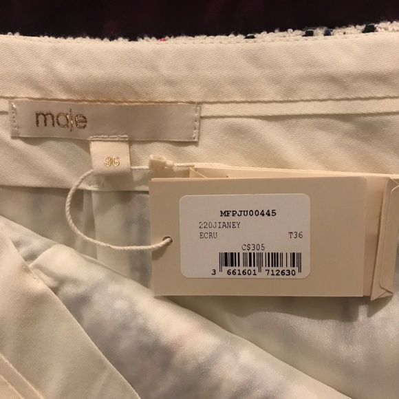 NWT Maje Jianey checked bouclé-tweed mini skirt 36 - Picture 2 of 6